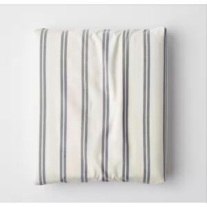 The Company Store Narrow Stripe Navy 100% Cotton Percale  Fitted Sheet, Queen